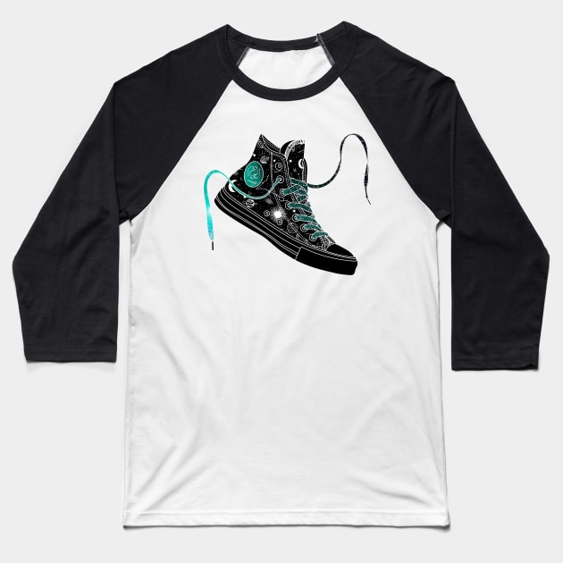 Pisces high tops - Space laces Baseball T-Shirt by MickeyEdwards